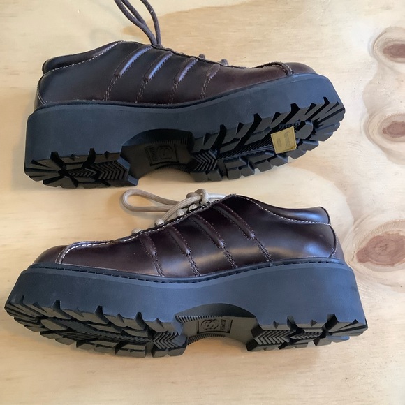 Skechers Shoes - VTG 90s Y2K Skechers Womens Sz 9 Brown Leather Platform Chunky Shoes Grunge
